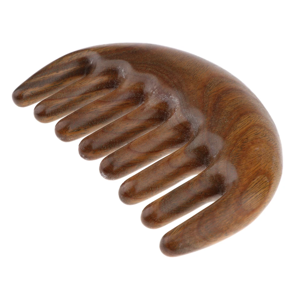 Mini Small 3.9” Pick Lifting Wooden Comb, Scalp Massage Wood Comb, Natural Green Sandalwood, For All Hair Styles & Types
