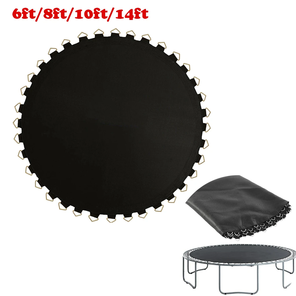 6//8//10//12ft Trampoline Mat Replacement Bounce Bed Black with Safety Spring