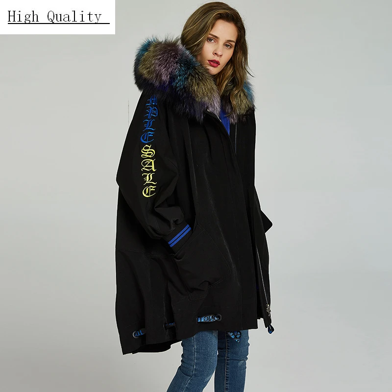 

Real Fur Coat Female Natural Rex Rabbit Fur Liner Parka Winter Jacket Women Fox Fur Collar Korean Long Jackets 280412T