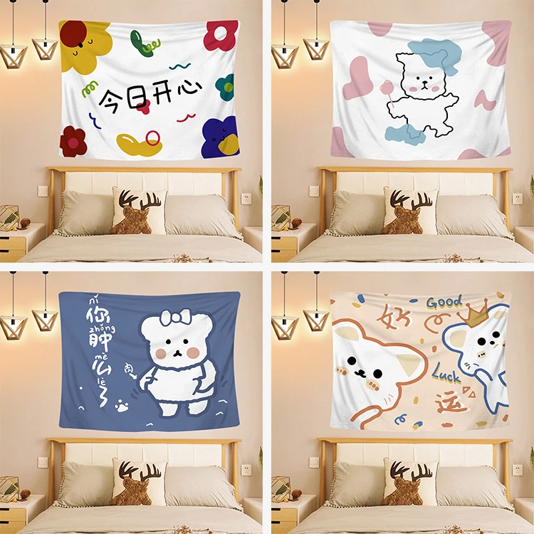 

lovely Bear Wall Cloth Tapestry For Kids Bedroom Rectangle Wall Carpet
