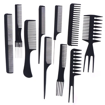 

10 Pcs/Set New Fashion Professional Hair Brush Comb Salon Barber Anti-static Hair Combs Hair Styling Tools