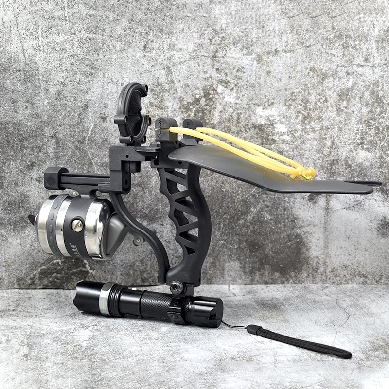 

Professional Fish Shooter Nylon Bow Stand Slingshot with Hand Guard and Arrow Stand Outdoor Hunting Shooting Powerful Slingshot