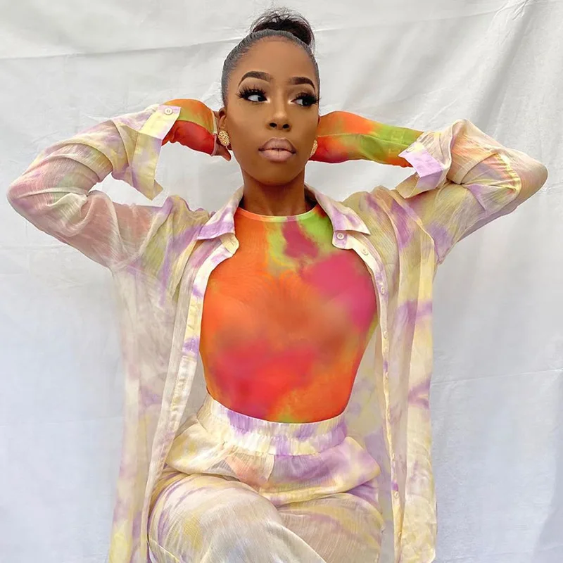 IDress Tie dye Sexy Women Sheer Mesh Bodysuit One Piece Jumpsuit Overalls for Women Combinaison Femme Body Feminino Macacao (9)