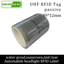 RFID tag UHF sticker automobile headlight EPC 6C 915mhz868mhz860-960MHZ M4QT waterproof adhensive passive RFID Windshield label uhf rfid tag heat and water resisting epc 6c 915mhz868mhz860 960mhz h3 20pcs free shipping smart passive pps rfid laundry button