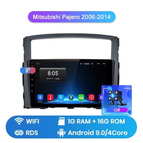 Junsun 4G+ 64G Android 9,0 для Mitsubishi Pajero 4 2006- Авто Радио стерео плеер Bluetooth gps навигация нет 2din dvd - Цвет: WIFI 1-16G