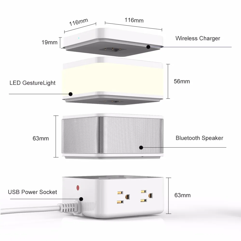 Новое поступление Freecube power spcket/динамик/рождественские светодиодные лампы/Беспроводное зарядное устройство QI беспроводной набор для зарядки с многофункциональным