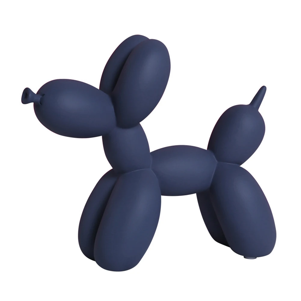 5 Colours Balloon Dog Statue Resin Sculpture Nice Home Office Resin Ornaments Small Display Figure Craft for Birthday Cake Decoration 