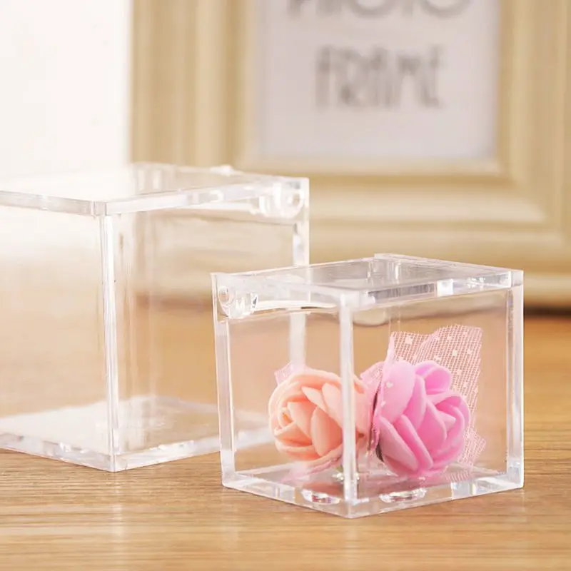 

Transparent Cube Wedding Favor Candy Box Plastic Transparent Clear Gift Boxes Christmas Baby Shower Au08 19 Dropship