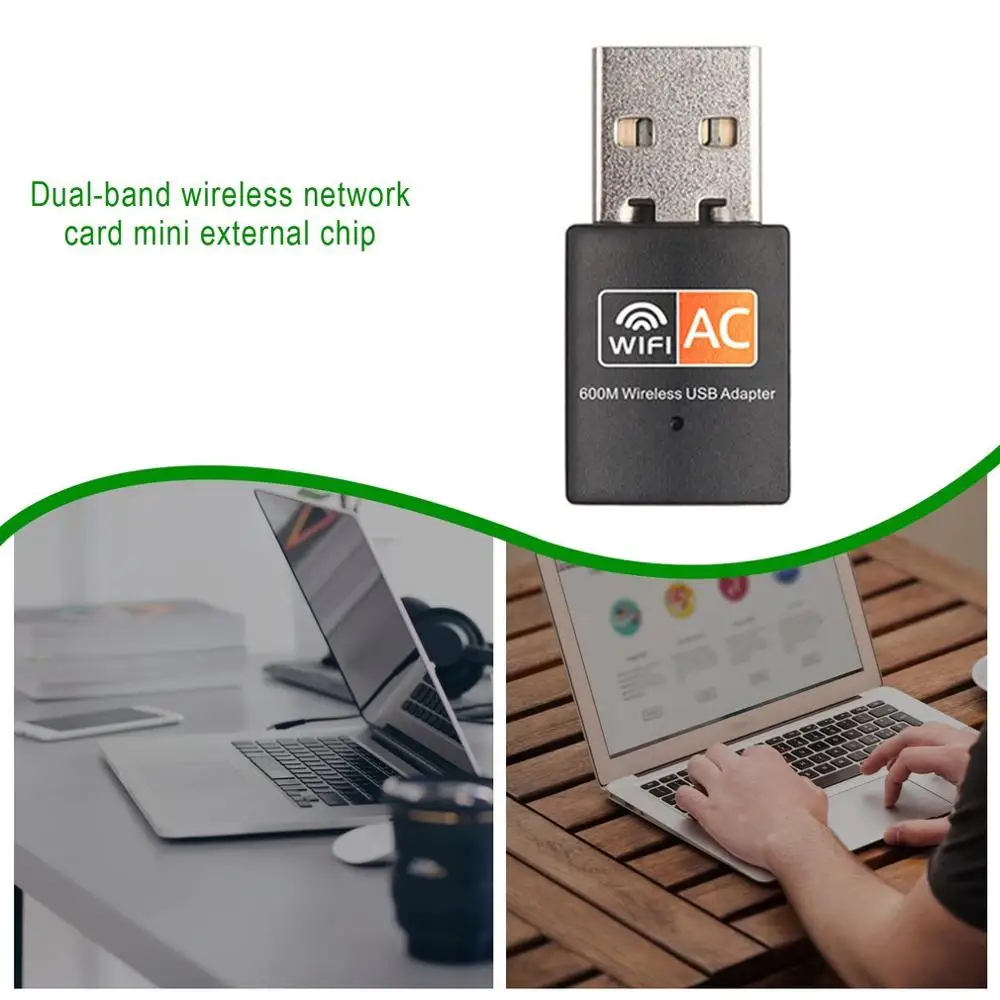 Ac600M Двухдиапазонная беспроводная сетевая карта 5G мини Usb компьютер Wifi приемник
