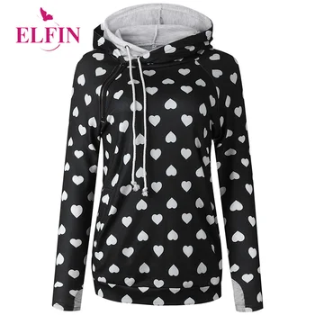 

Printed Heart Hoodies Sweatshirt Long Sleeve Harajuku Casual Winter Autumn Tops Korean Clothes SJ3789R