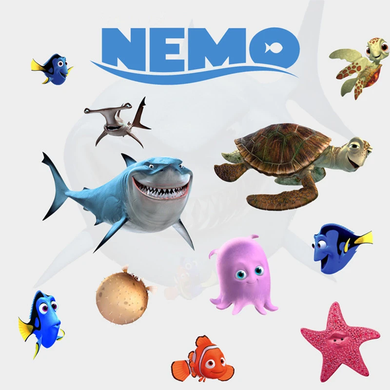 Autocollants Muraux Etoile De Mer Nemo Poisson Tortue Requin 3d En Pvc Sparadrap De Decoration Pour Chambre D Enfants Papier Peint De Dessin Anime 60x30cm Stickers Muraux Aliexpress