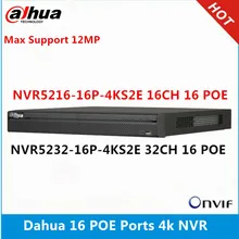 Dahua NVR5216-16P-4KS2E 16ch com 16 poe & NVR5232-16p-4KS2E 32ch com 16 portas poe suporte máximo 12mp resolução 4k leitor nvr