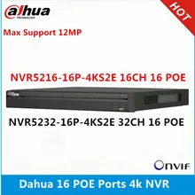 Dahua-NVR5216-16P-4KS2E de 16 canales con 16 poe y NVR5232-16p-4KS2E de 32 canales, 16 puertos PoE, soporte máximo de Resolución de 12MP, lector NVR 4K