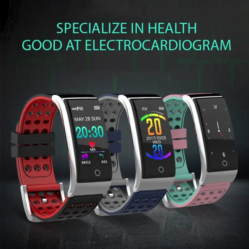 E08 ECG PPG монитор сердечного ритма фитнес-трекер IP67 водонепроницаемые Смарт-часы