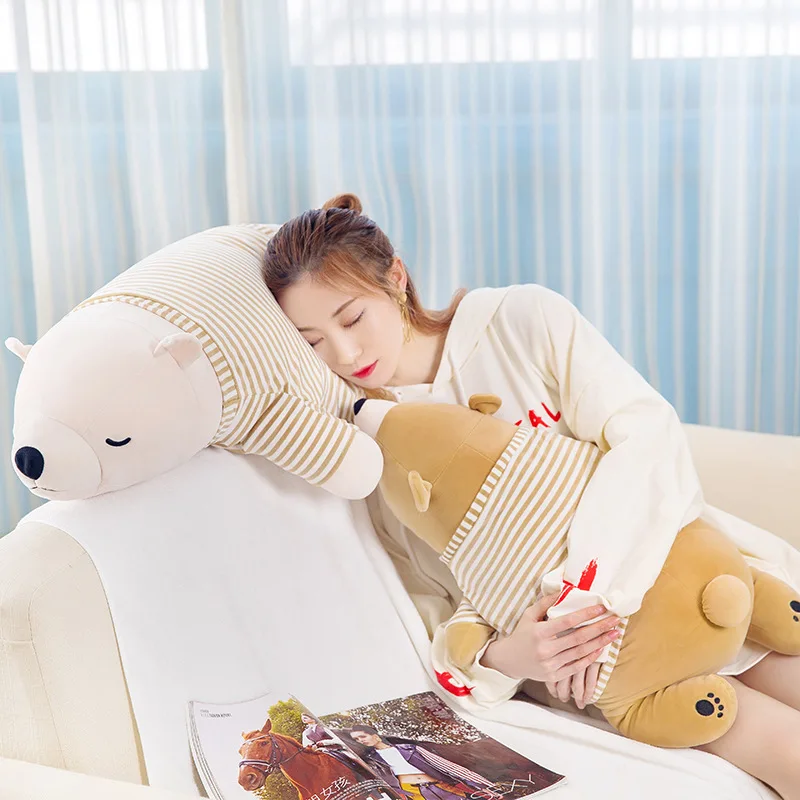 Hot Sale New Short Plush Down Cotton Cute Polar Bear Plush Toy Creative Pillow Polar Bear Doll Children Birthday Gift