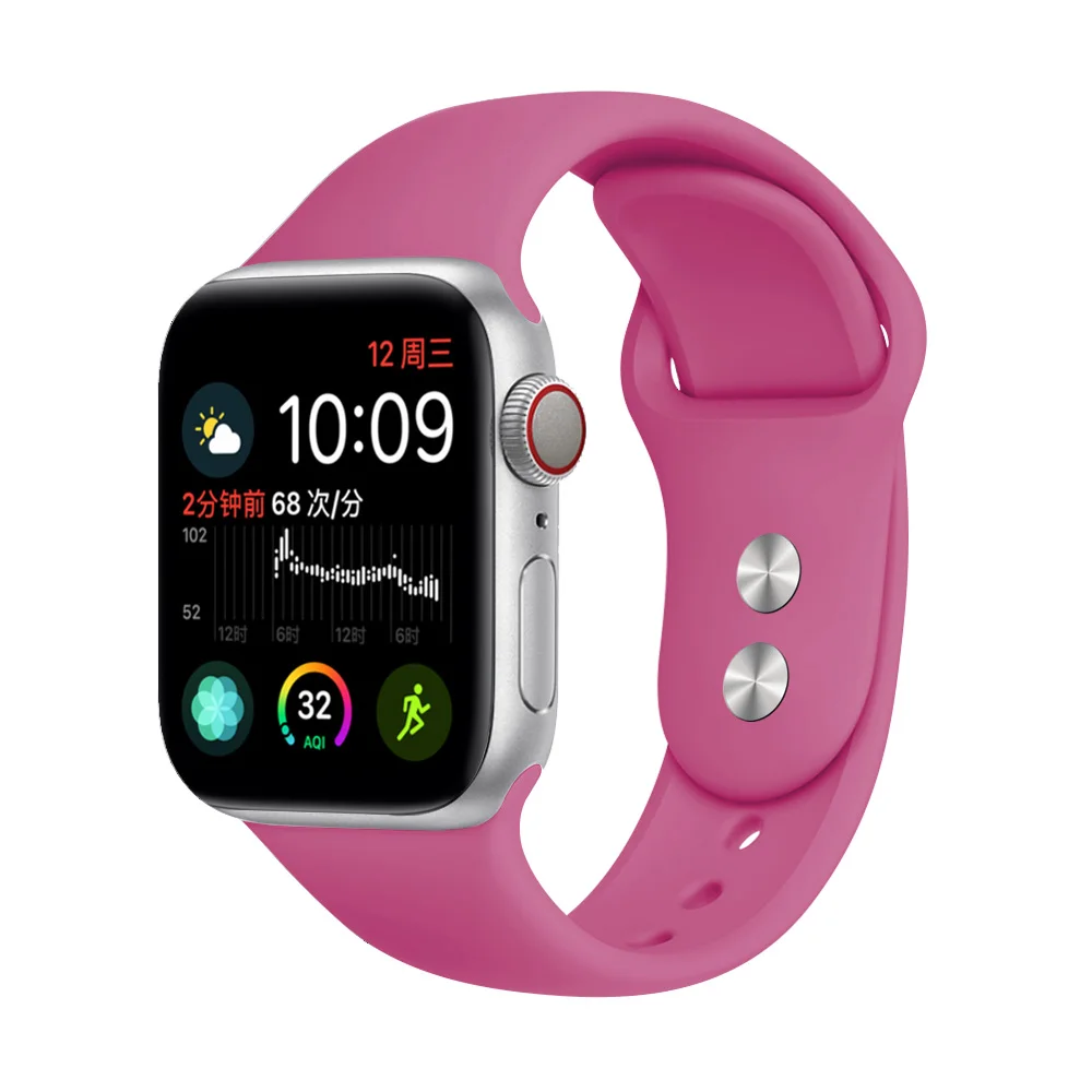 Dragon fruit Силиконовый ремешок для Apple Watch 38 мм 42 мм iwatch 5 ремешок 44 мм 40 мм спортивный браслет резиновый ремешок для iwatch 4 3 2 1 - Цвет ремешка: Dragon fruit