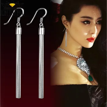 

Fashion Exaggeration Long Earrings Korean Jewelry Hot Wholesale Silver Tassel Hook Super Long Dangle Earrings For Women