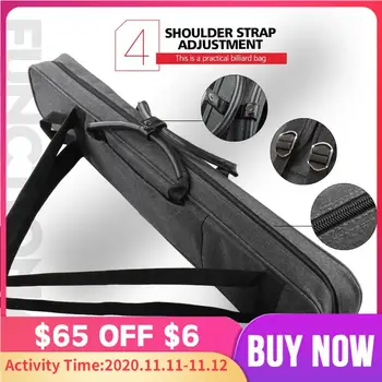 

KONLLEN 7 Holes Cue Case Gray 3 Butts 4 Shafts Carrying Large Capacity Pocket Oxford Canvas Bag Sturdy Wear-resistant Accessory