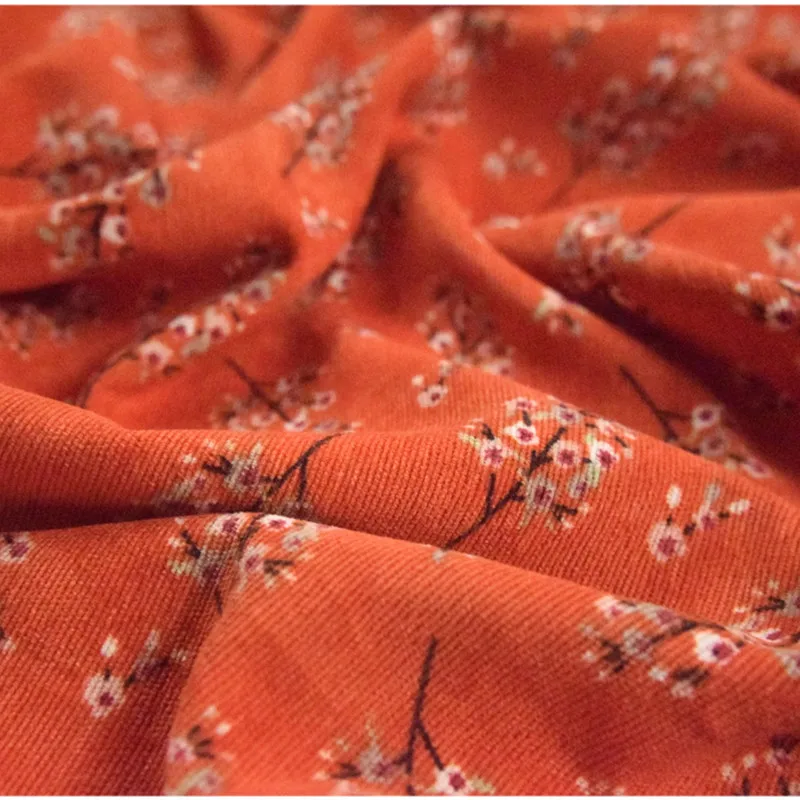 Half Meter Autumn Winter New Design Little Flower Print Cotton Corduroy Fabric For Shirt Coat Face Shoe Surface T1498 Half Meter Autumn Winter New Design Little Flower Print Cotton Corduroy Fabric For Shirt Coat Face Shoe Surface T1498