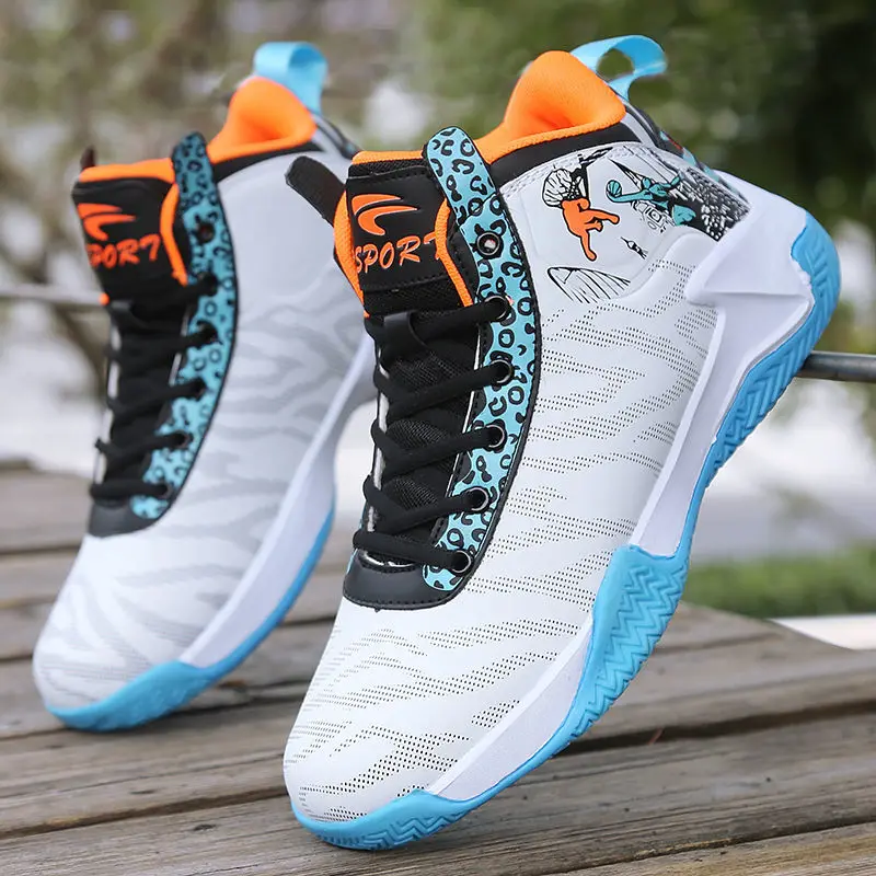 Zapatillas de baloncesto para hombre, calzado deportivo cuero con amortiguación, cómodo, para entrenamiento atlético AliExpress y entretenimiento