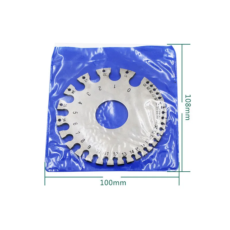 Stainless Steel 0-36 Round AWG SWG Wire Thickness Ruler Gauge Diameter Measurer Tool American Standard Weld Inspection Ruler