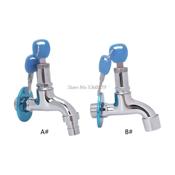 

Outdoor Anti-theft Sink Faucet With Lock Key Single Handle Lockable Household Washing Water Tap Dropship
