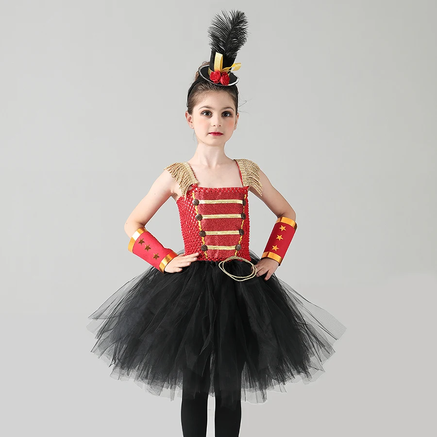 Nutcracker inspired Tutu Dress in Red Black & Gold Girls Nutcracker Halloween Birthday Party Fancy Costume Ringmaster Dresses (1)