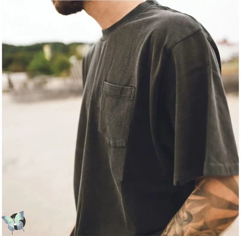Askyurself Pocket T-shirt 100% Cotton ASK Men Women T Shirt | Мужская одежда
