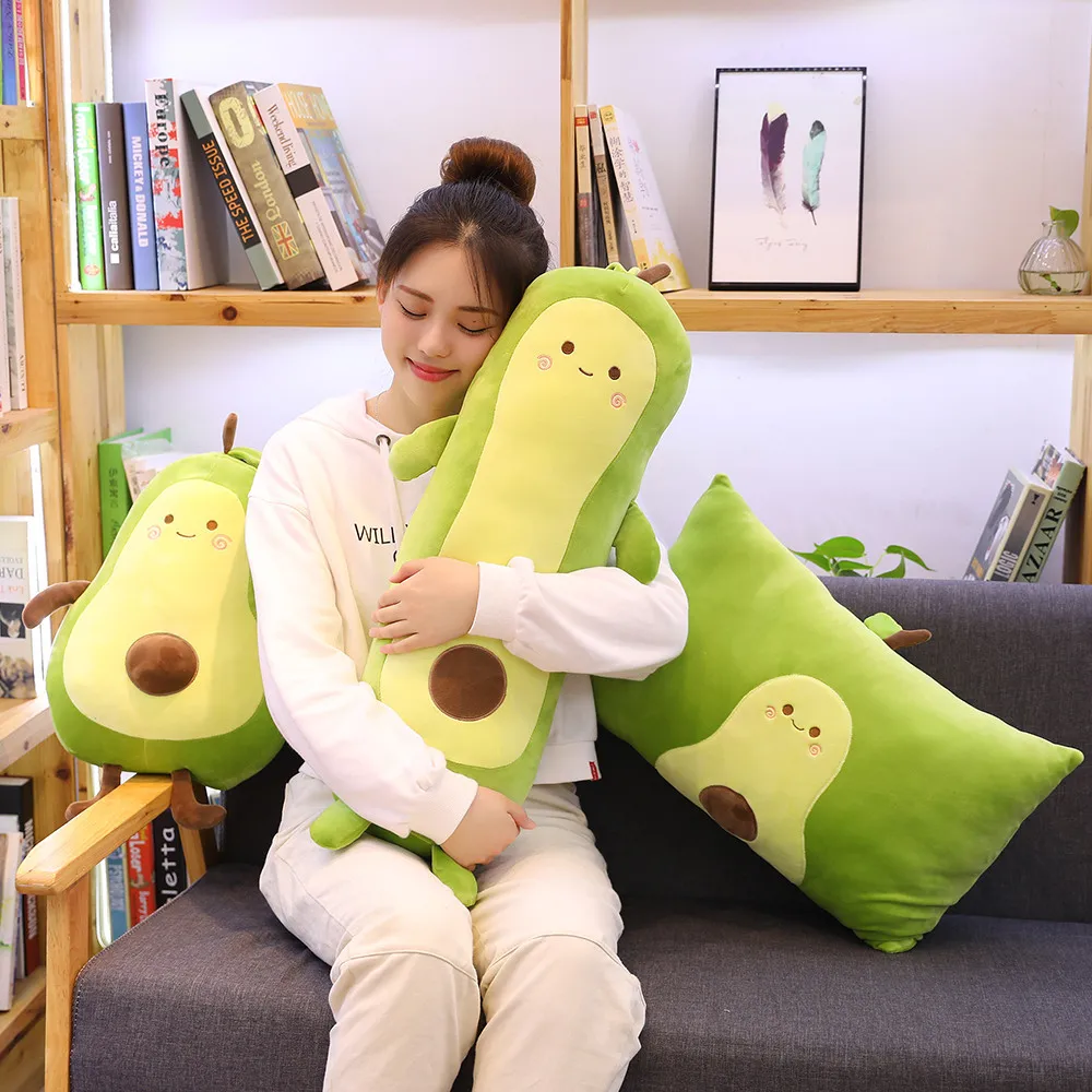 

Cute Avocado Plush Toy Doll Strip Pillow Office Nap Pillow Sofa Cushion Bedside Cushion Lumbar Support Pillow