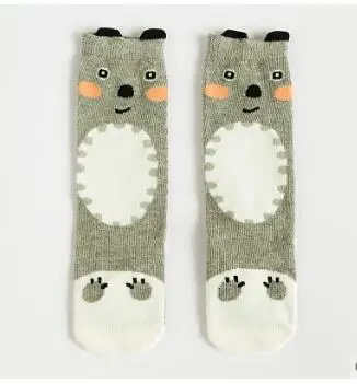 Gray bear 20 стильных носков для новорожденных девочек Гольфы с высоким голенищем, теплые детские носки для мальчиков и девочек от 0 до 6 лет, хлопковые носки с животными для младенцев - Цвет: Gray bear