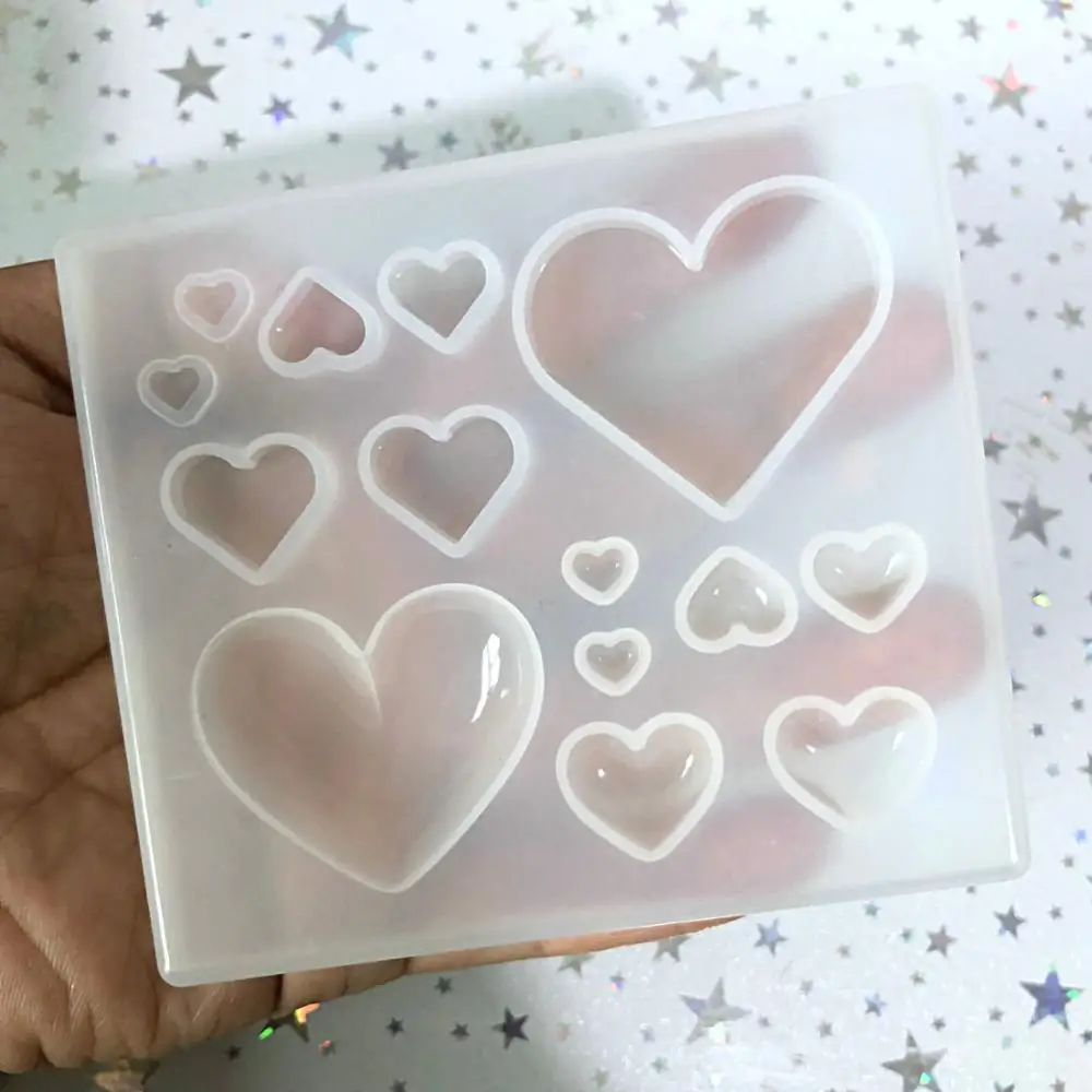 Kawaii Смола Сердце из кабошона силиконовые формы DIY сушеные цветы ювелирные