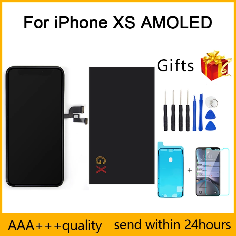 Качество AAA GXS AMOLED для iPhone XS ЖК дисплей без битых пикселей Pantalla 3D сенсорный сменный