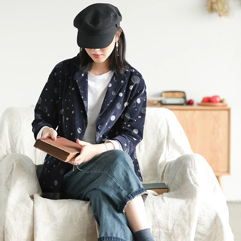 Ideal  Max LuLu 2019 Autumn Fashion European Style Ladies Punk Clothes Women Oversized Dot Jackets Vintage