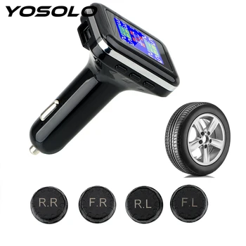 

Cigarette Lighter Plug 4 External Sensors LCD Screen Display TPMS Car Tire Pressure Alarm Monitor System