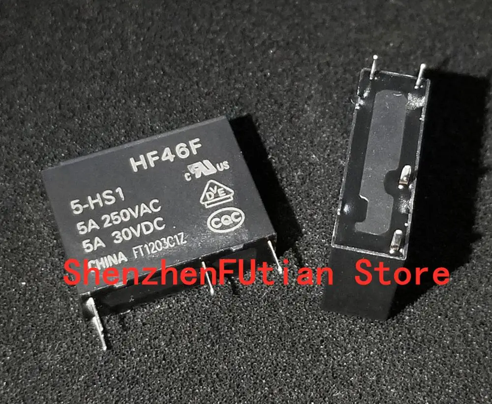 Реле 5 шт./лот HF46F-005-HS1 HF46F-012-HS1 HF46F-024-HS1 5A250VAC 4PIN | Обустройство дома