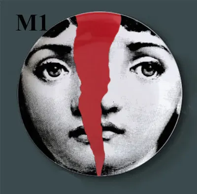W Изысканное Украшение Artesanato Fornasetti Рукоделие украшение керамика Hogar Manualidades Fornasetti тарелка фарфоровые настенные тарелки - Цвет: W