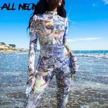 Fashion Tie Dye Jumpsuits for Women Round Neck Long Sleeve Overalls Party Jumpsuits Rave Combinaison Activewear Streetwear Fashion Tie Dye Jumpsuits for Women Round Neck Long Sleeve Overalls Party Jumpsuits Rave Combinaison Activewear Streetwear