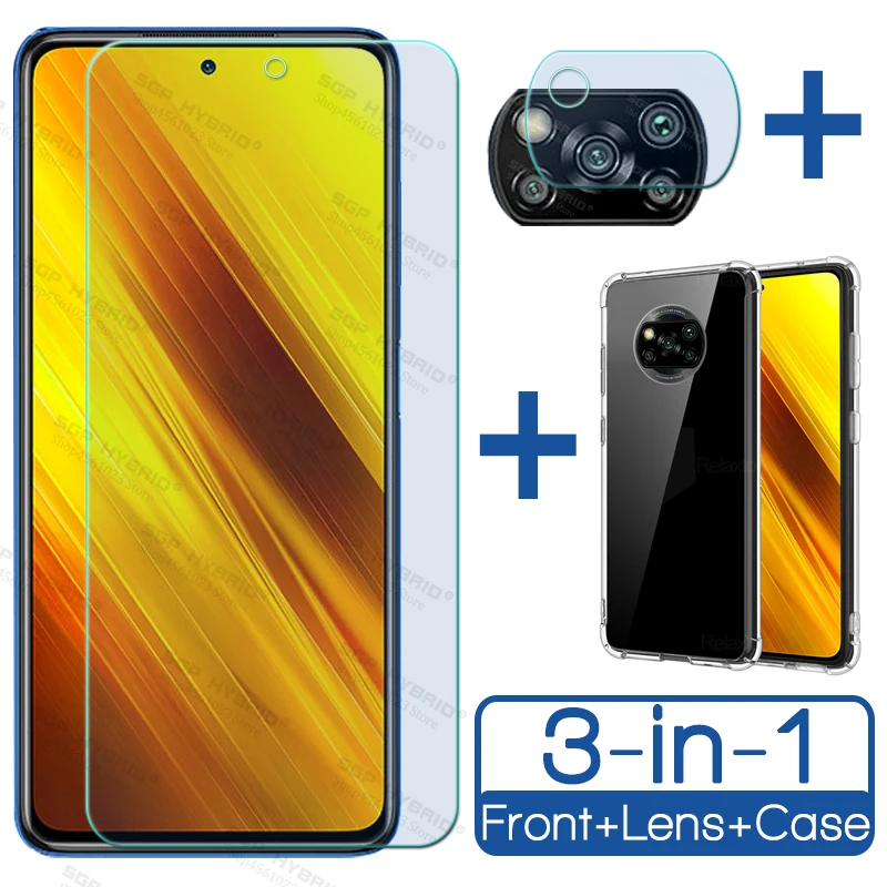 Защитное стекло для экрана и камеры xiaomi poco x3 nfc pro 3 в 1 | Мобильные телефоны