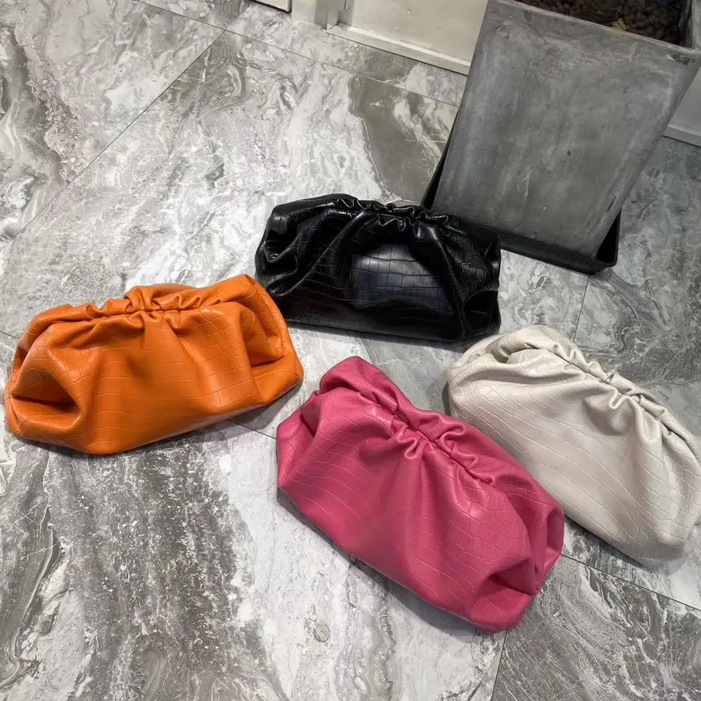 

by H 2020 Newest Rare Color The Pouch Big 38 CM Fashion Luxury Purse Orange Crocodile Day Clutch Hot Pink Handbag Cow Leather