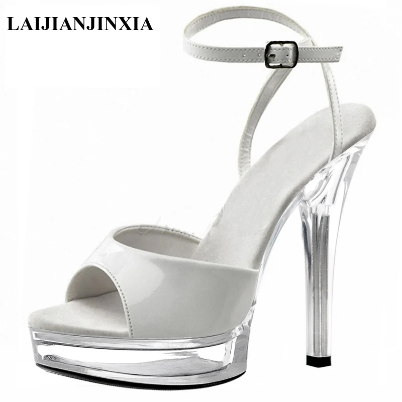 

LAIJIANJINXIA New 5 Inches Pole Dance Shoes Sexy Fetish Fine High Stripper Heeled Platform Sandals Buckle Straps Party Shoes