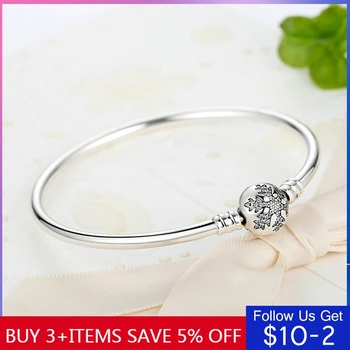 

CodeMonkey Authentic 925 Sterling Silver Engrave Snowflake Clasp Unique as you are Snake Chain Bracelet & Bangle DIY Jewelry 915