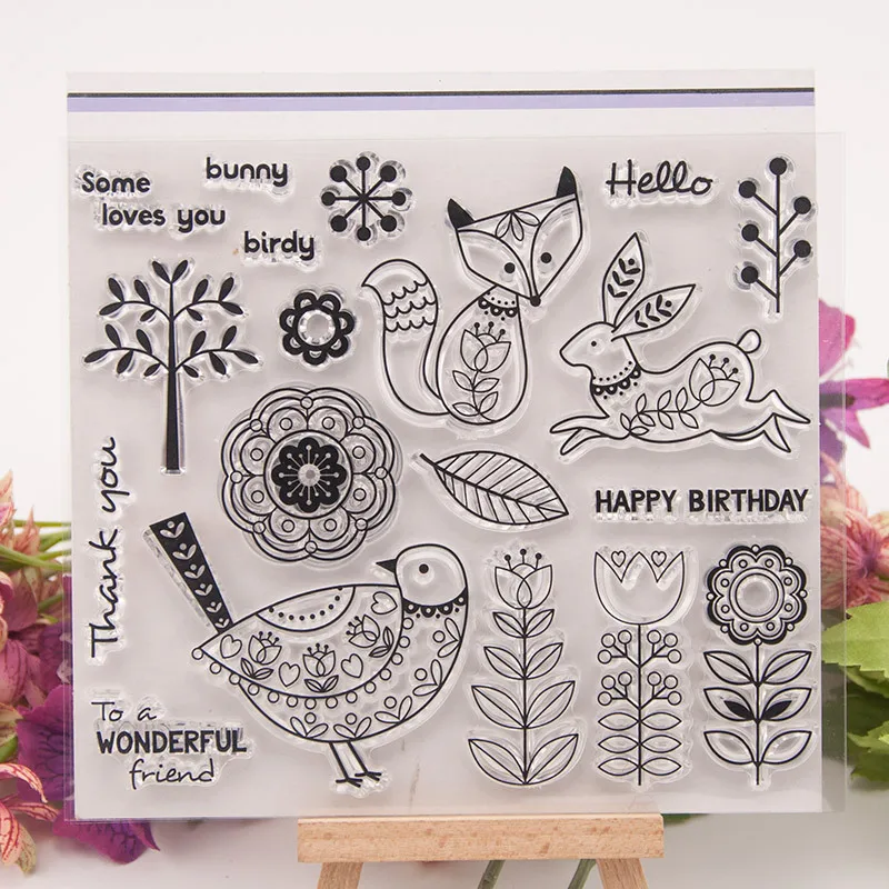 

Cute Animals Transparent Clear Silicone Stamps for DIY Scrapbooking Photo Album Decor