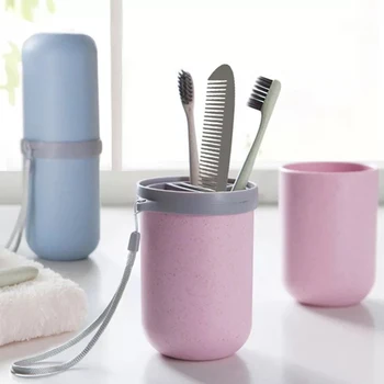 

Round / square wheat straw plastic travel wash cup toothbrush toothpaste storage cup portable toothbrush mouth cup