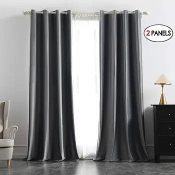 

2 Panels High Shading Velvet Blackout Curtain For Bedroom Living Room Modern Windows Curtain Home Decoration Custom Made Grey