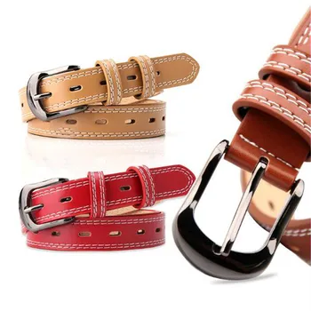 

Thin 105cm*2.4cm PU Leather Belt Women Luxury Female Belts Woman Ladies Belts for Jeans Waist Band Waistband cinturon fino mujer