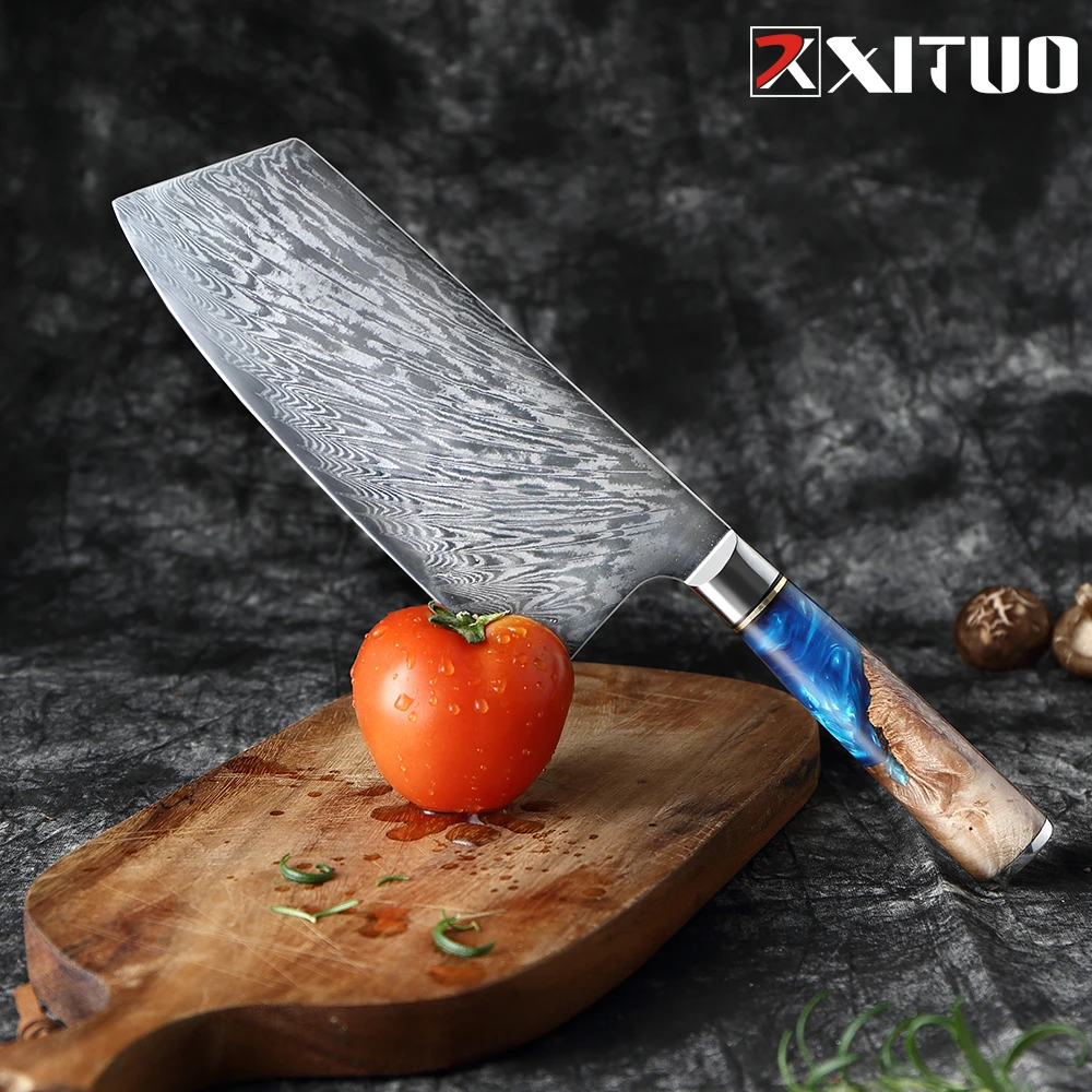 7 inch Meat Cleaver High Carbon German Stainless Steel Vegetable Kitchen  Knife, Multipurpose Asian Chef Knife for Home and Kitchen with Ergonomic