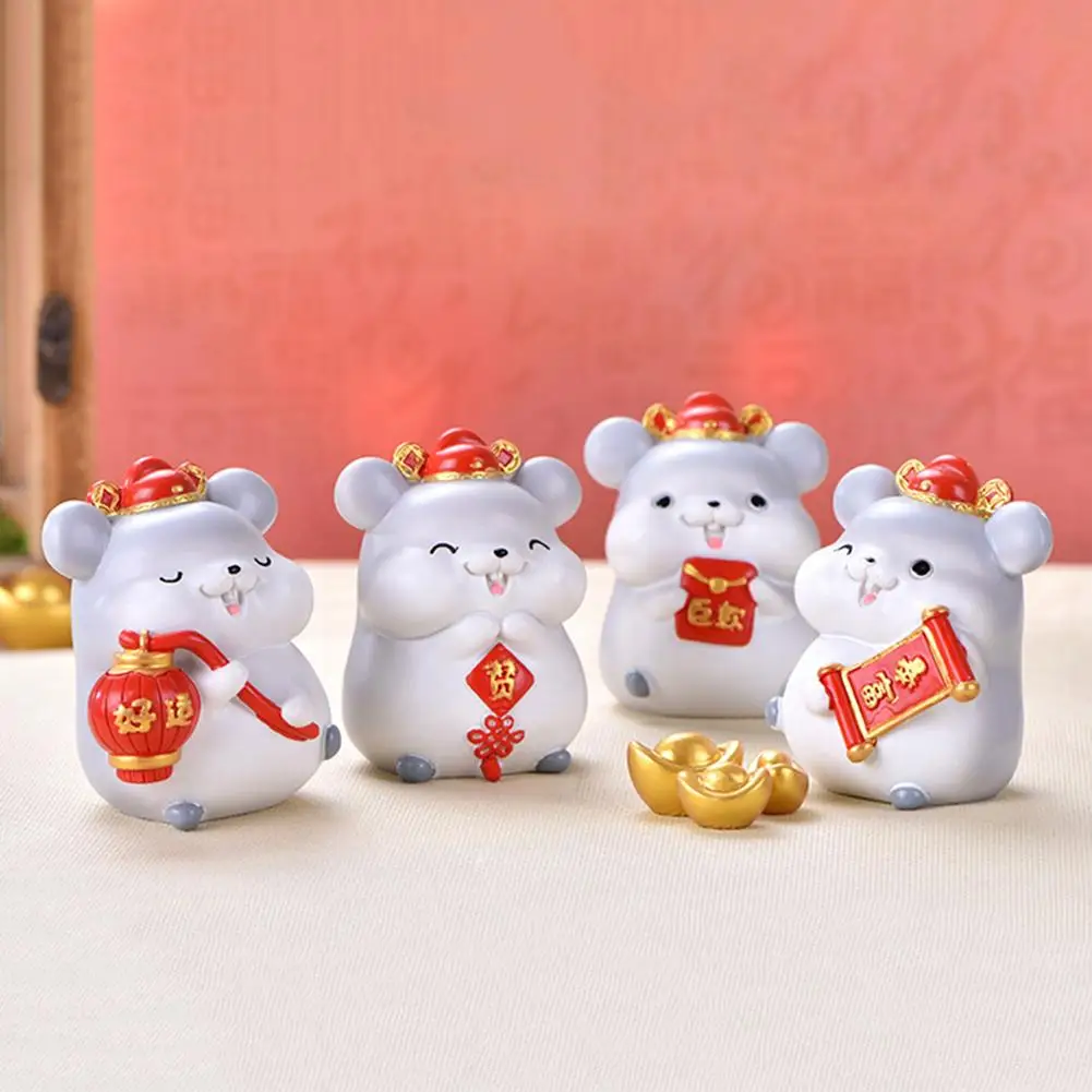 

2020 New Year Chinese Style Mouse Rat Resin Model Home Office Landscape Decor