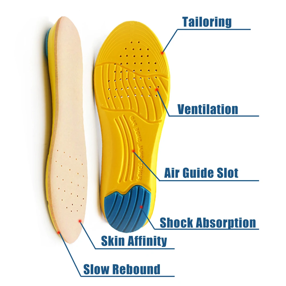 Sport Damping Insoles Support High Arch Insoles Stretch Breathable Feet Soles Pad Orthotic Shoes Running Cushion Unisex Insoles 3