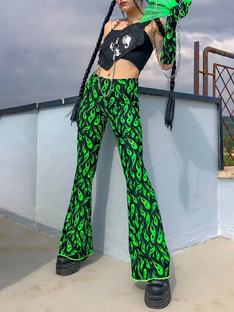 Женские брюки-карандаш с широкими штанинами и змеиным принтом | Женская одежда