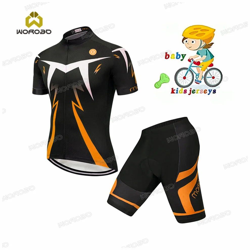 2021 Children's Cycling Bike Jersey Set Team Bicycle Clothing Suit Short Sleeve Clothes MTB Kids Cycling Wear Summer Suit 2